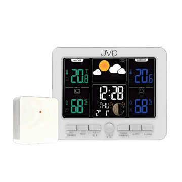 Rádiom riadená meteorologická stanica JVD RB6685.1, biela